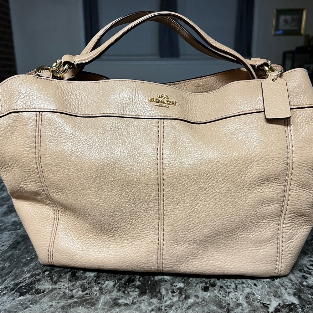 Coach Lexy shoulder bag in blush pink pebbled leather